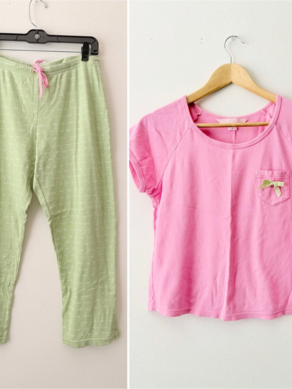 Vintage Victoria's Secret sleep set Pajama Pants and Tee with Matching Bag